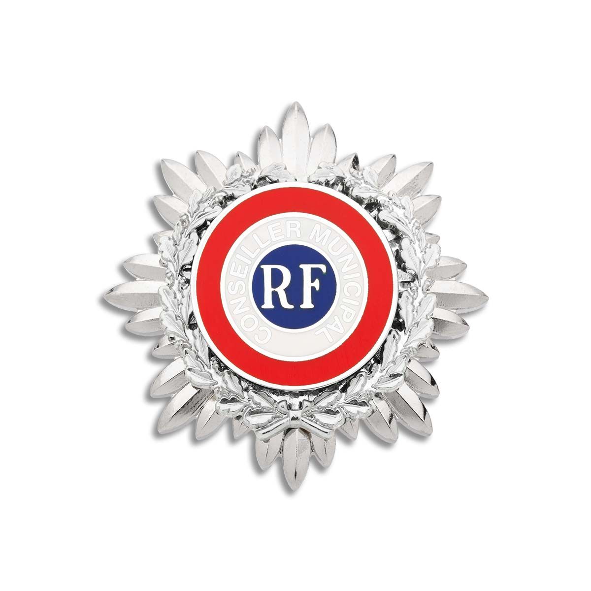 insigne Conseiller Municipal argenté 42 mm