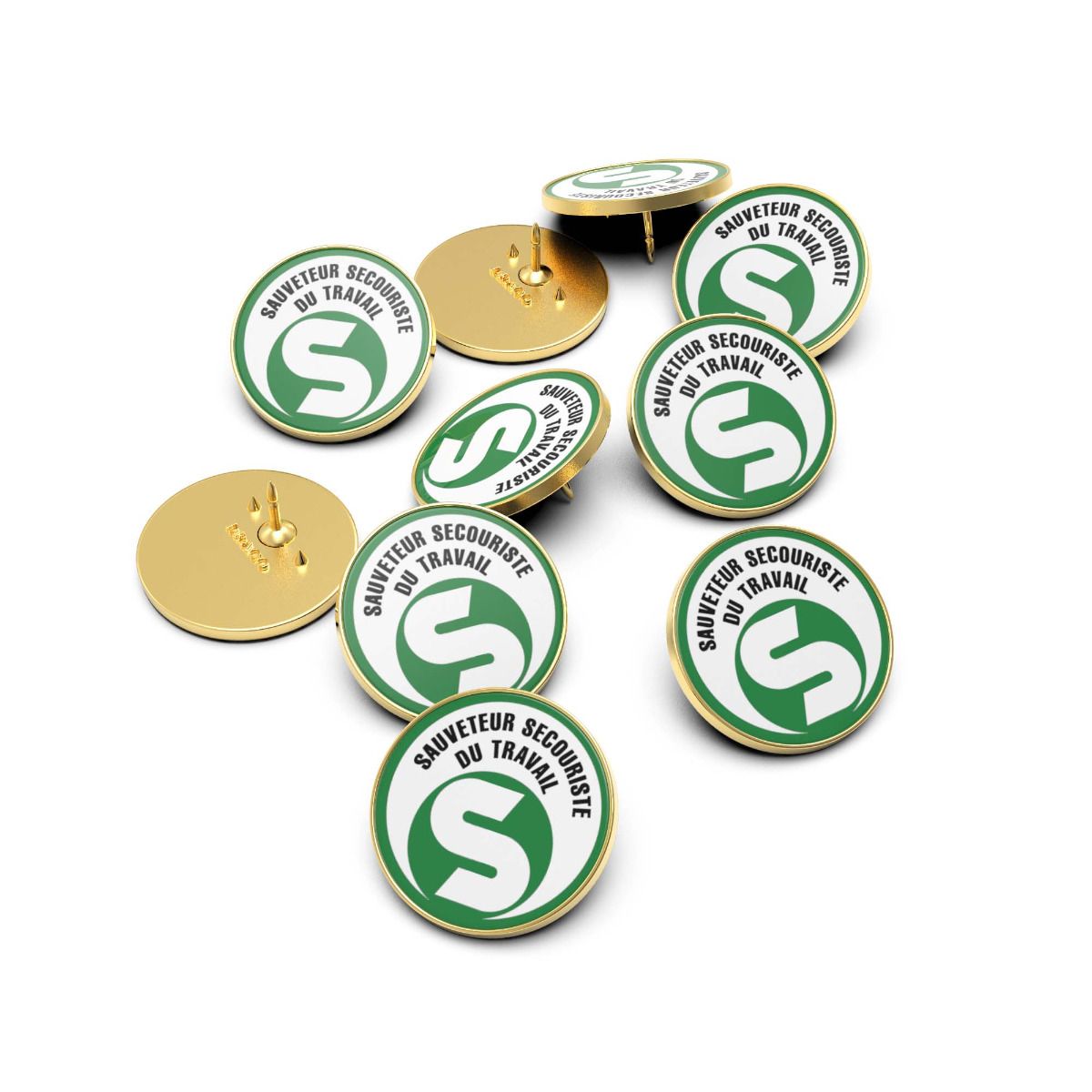 lot de 10 pin's SST sauveteur secouriste du travail