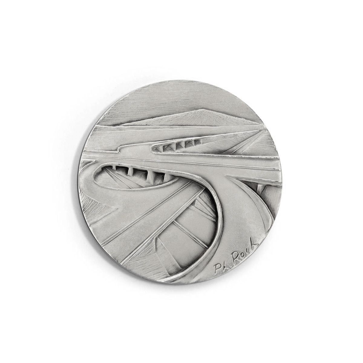 médaille métier autoroute argentée
