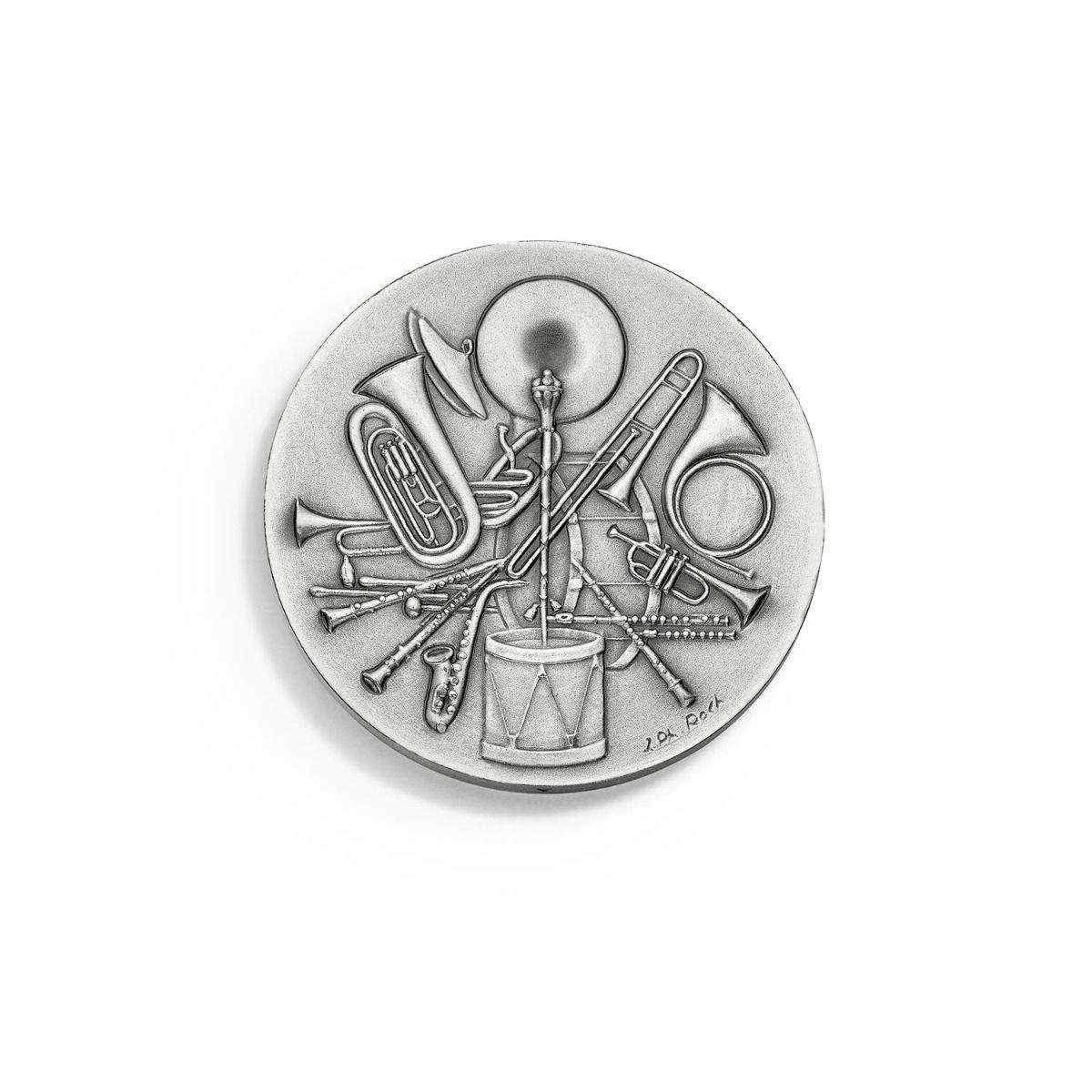 médaille fanfare en bronze argenté