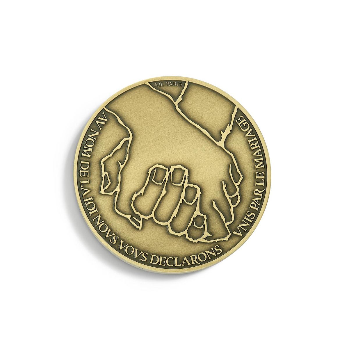 médaille Mariage les mains en bronze