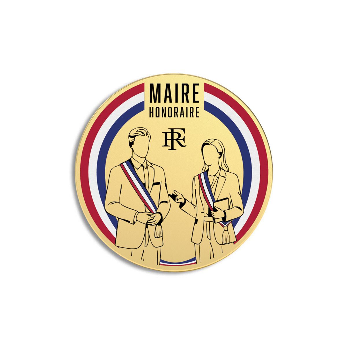 médaille Maire Honoraire dorée et tricolore