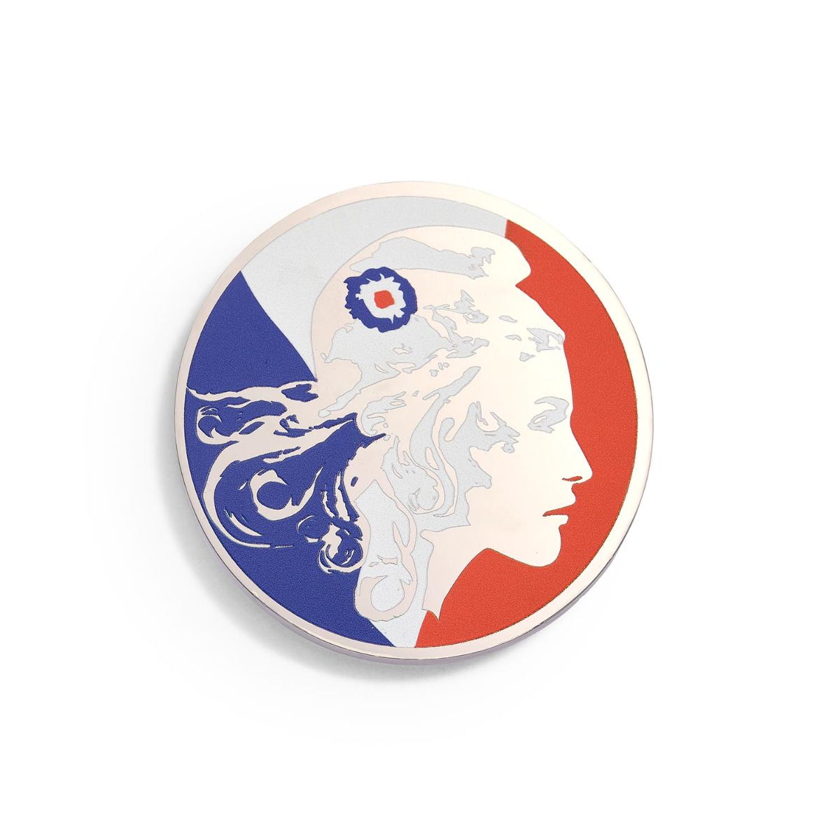 Médaille Marianne tricolore nickelée