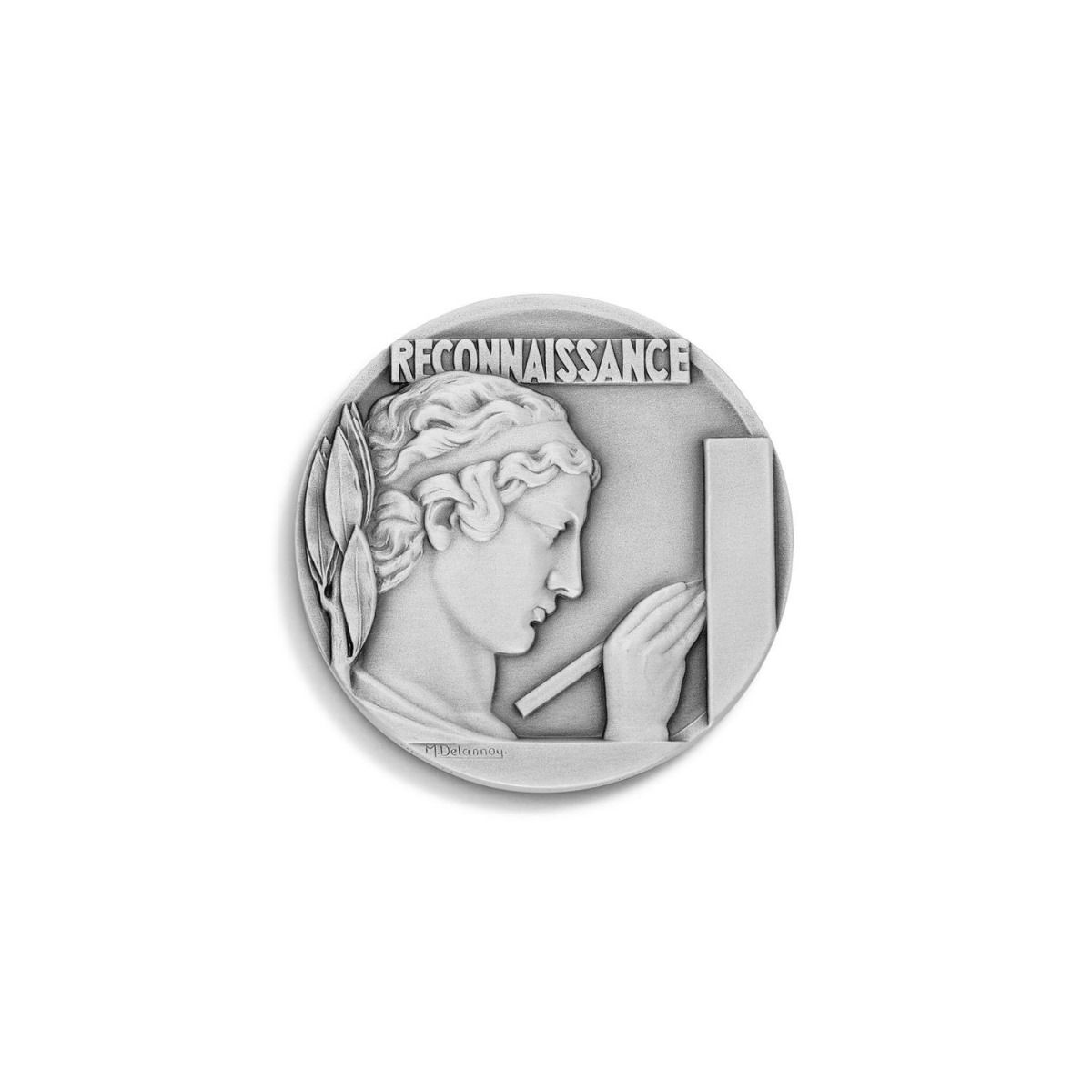 médaille Reconnaissance en bronze argenté 50mm