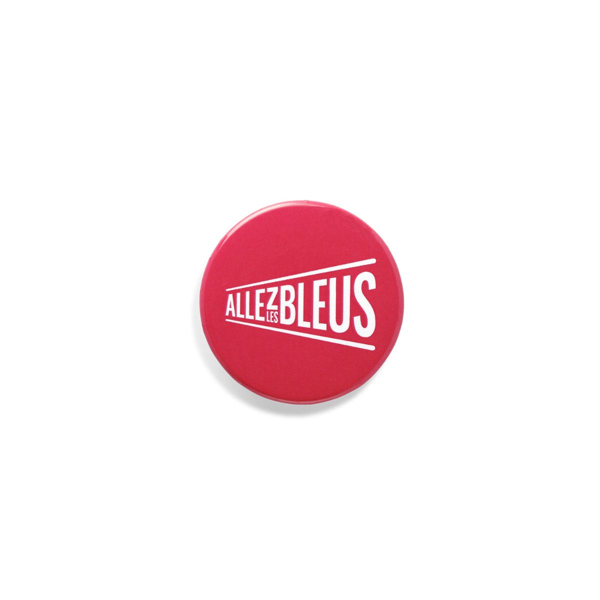 Badge JO 2024 - Allez les Bleus rouge en aluminium