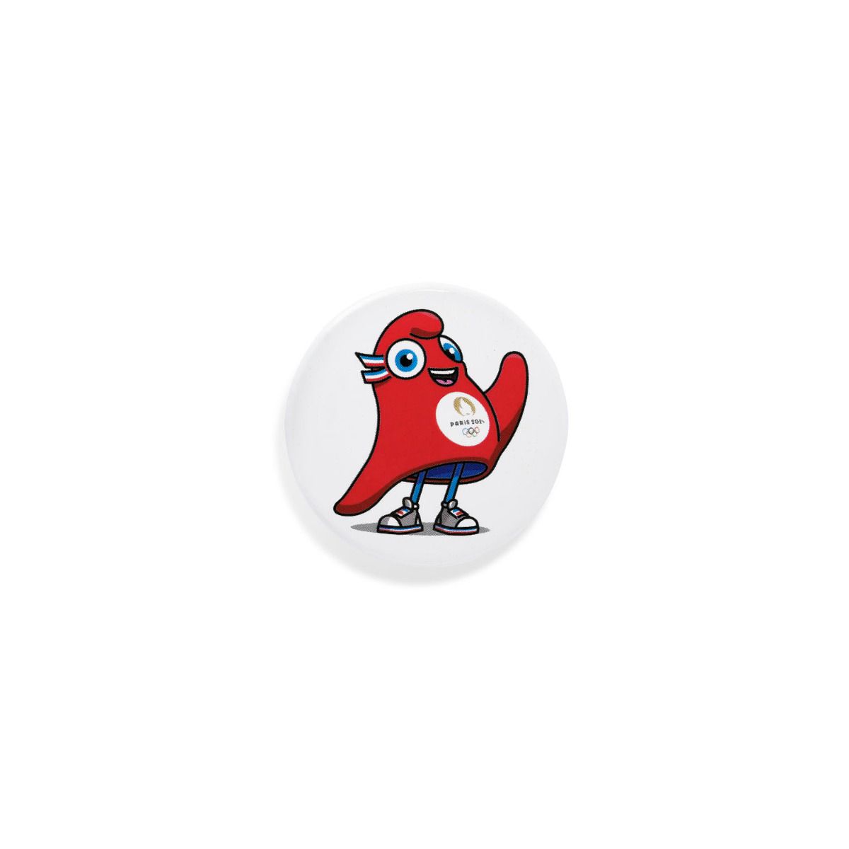 Badge JO 2024 - Mascotte Bienvenue en aluminium