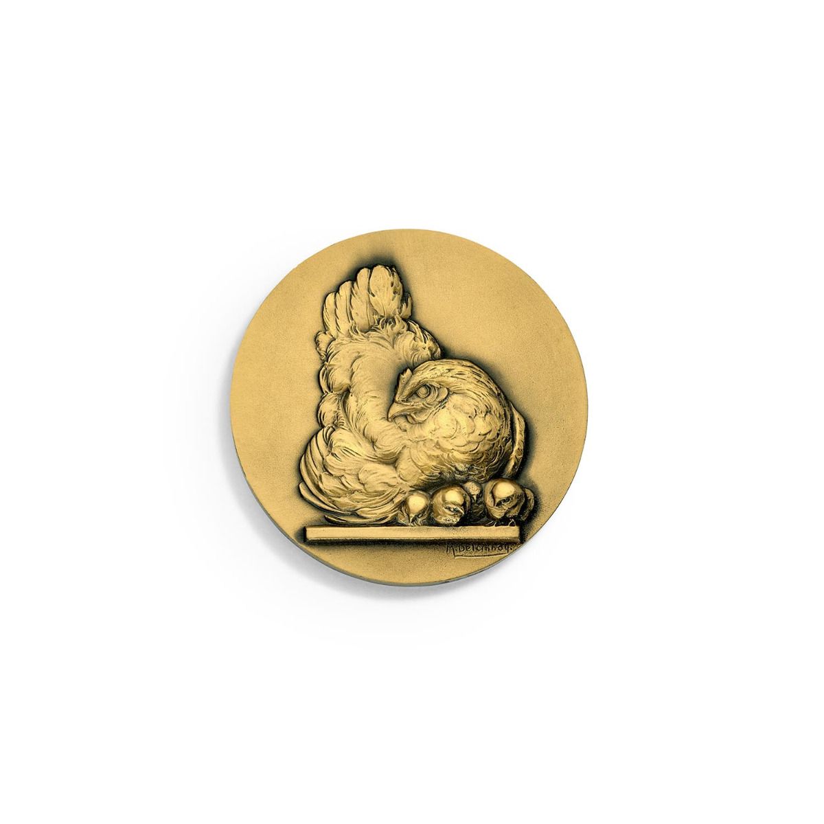 médaille Aviculture poule de Delannoy en bronze