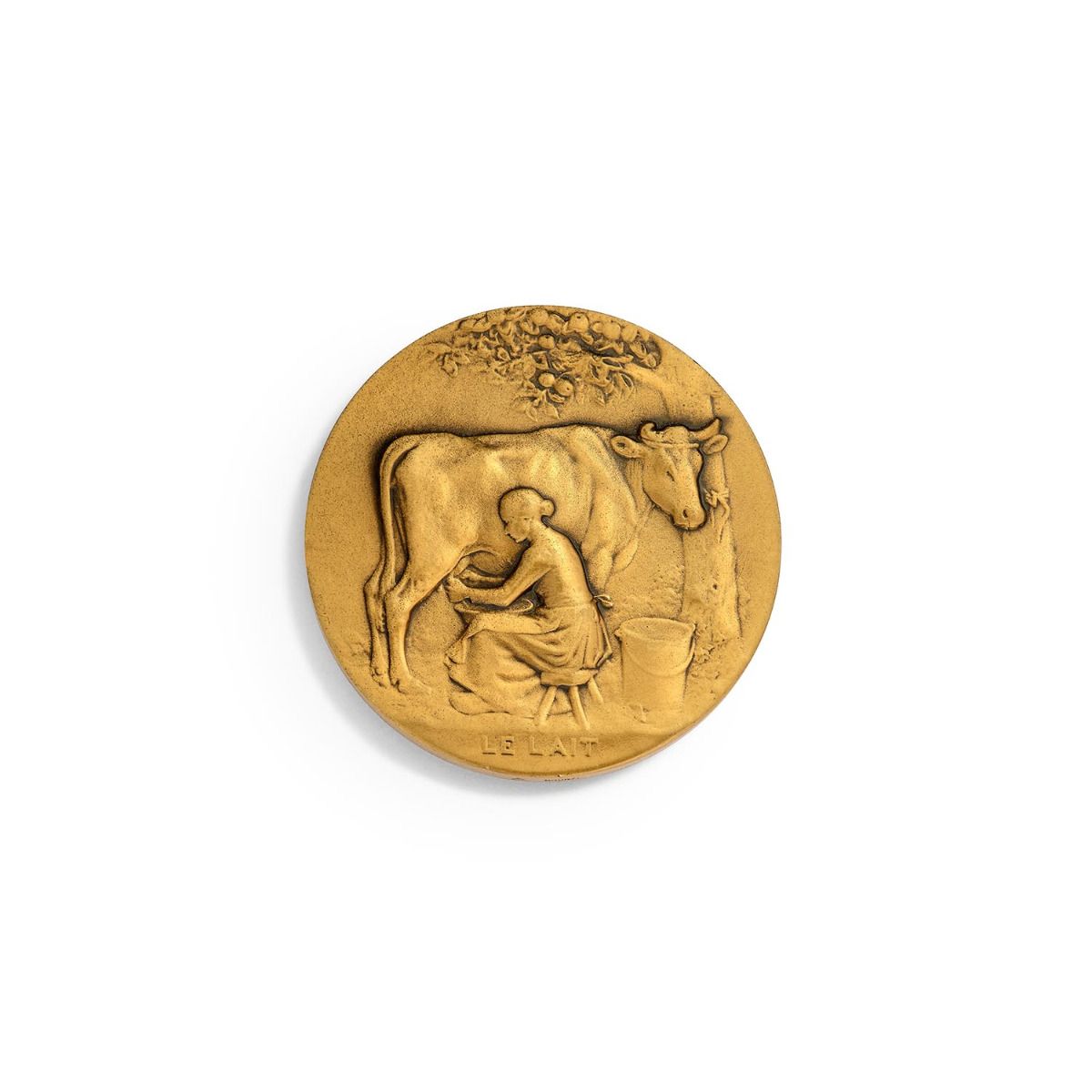 médaille lait bronze patiné