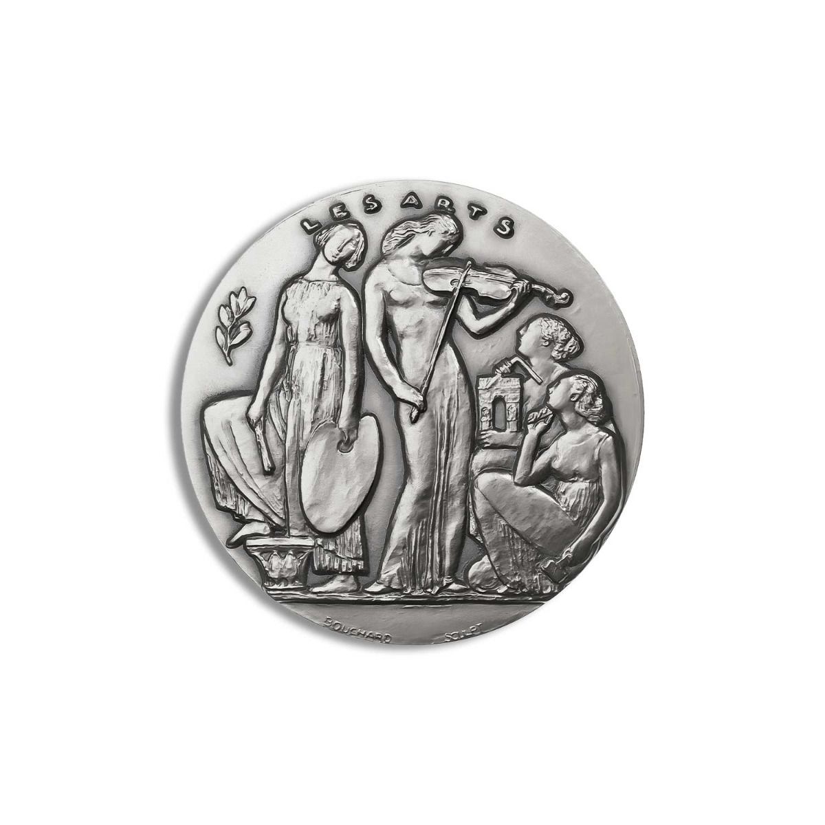 médaille les arts en argentée
