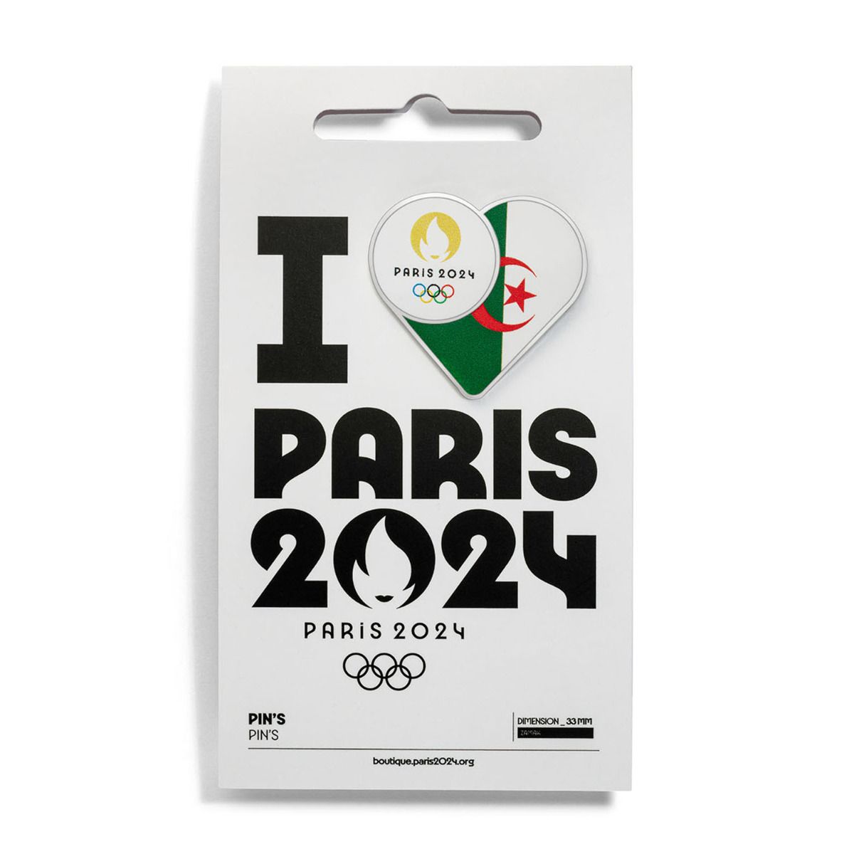 Pin's JO 2024 - Drapeau Algérie en Zamack face