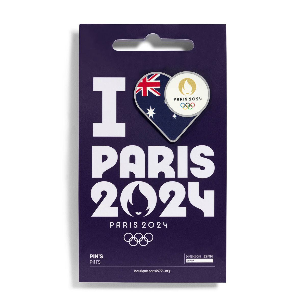 Pin's JO 2024 - Drapeau Australie en Zamack face