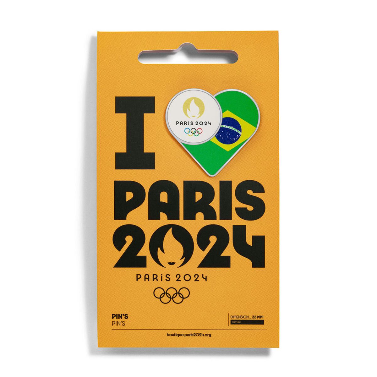 Pin's JO 2024 - Drapeau Brésil en Zamack face