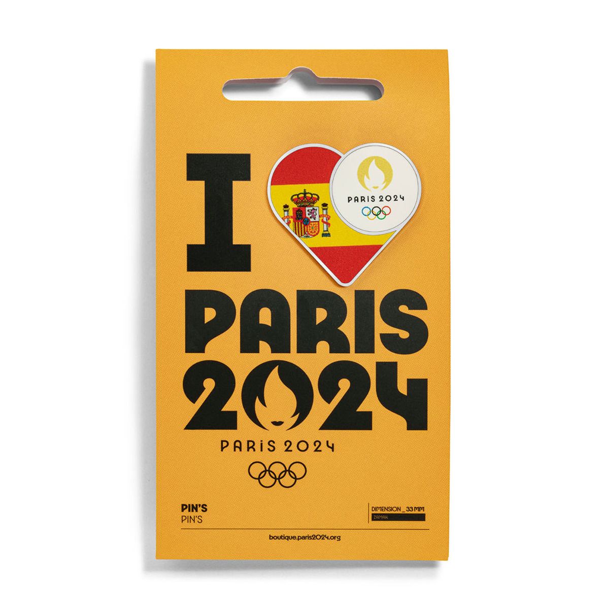 Pin's JO 2024 - Drapeau Espagne en Zamack face