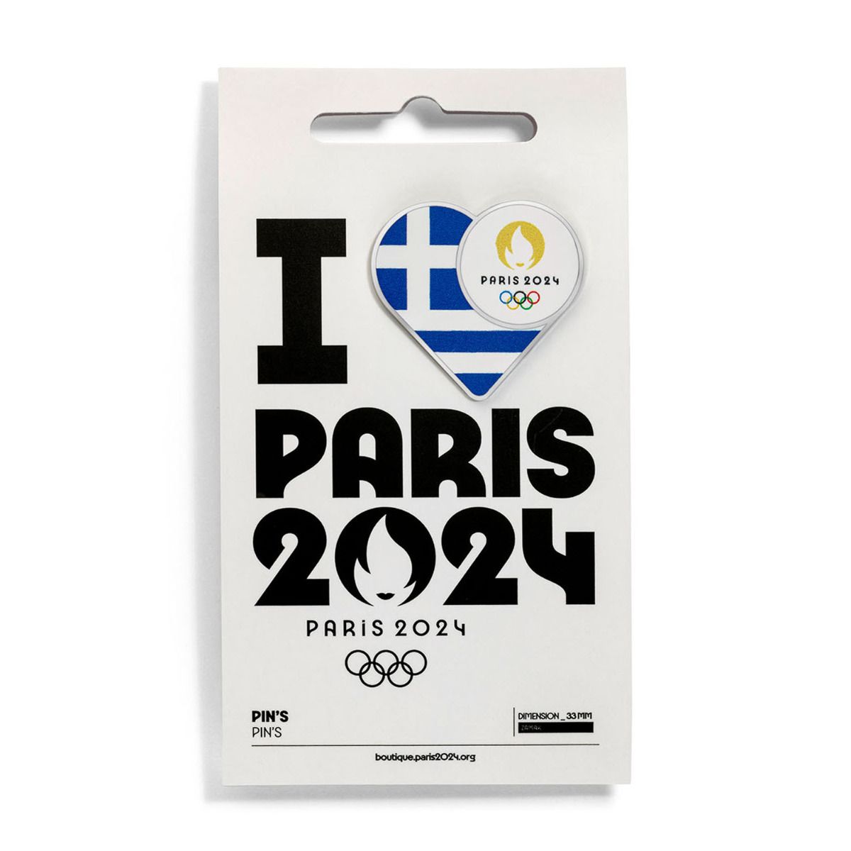 Pin's JO 2024 - Drapeau Grèce en Zamack face