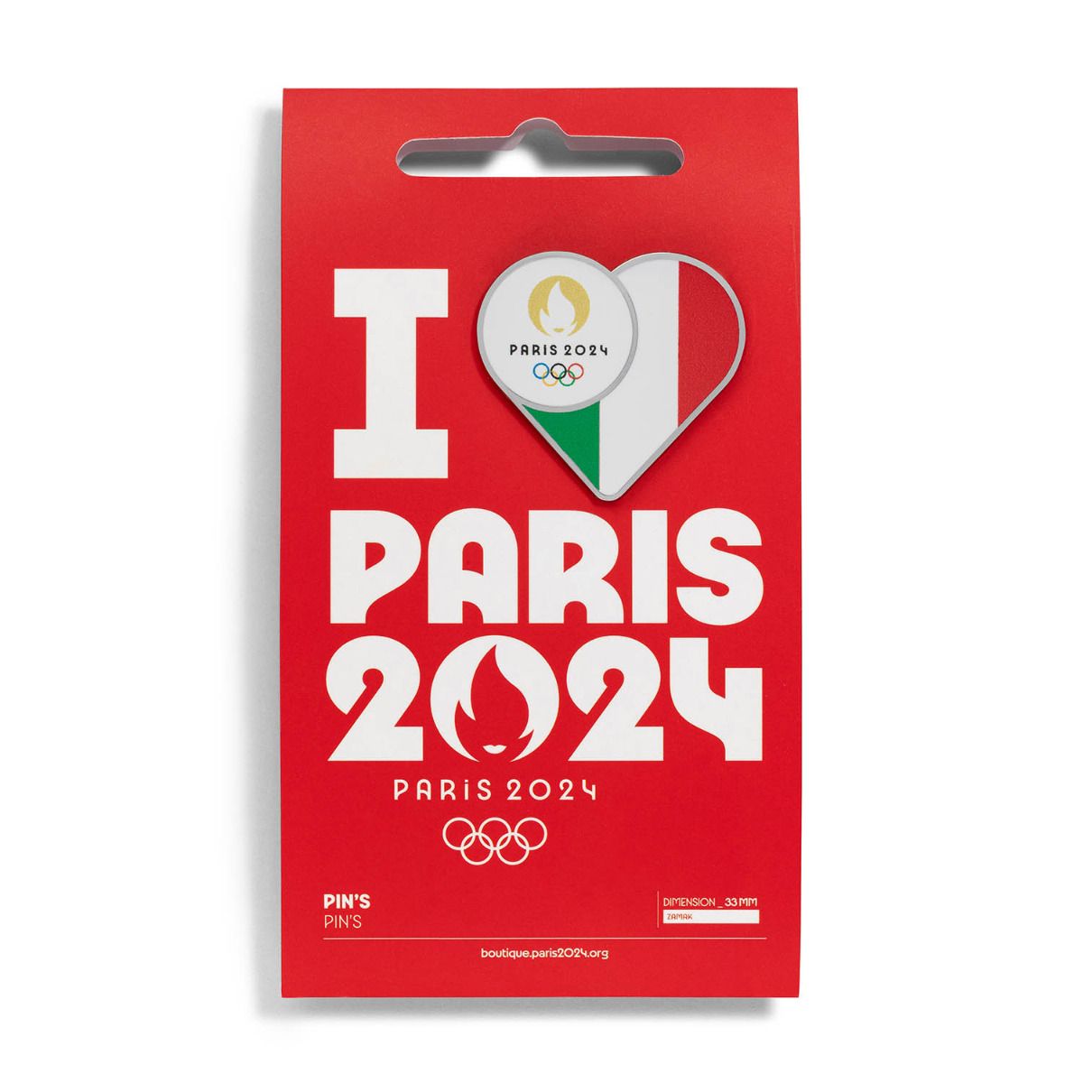 Pin's JO 2024 - Drapeau Italie en Zamack face