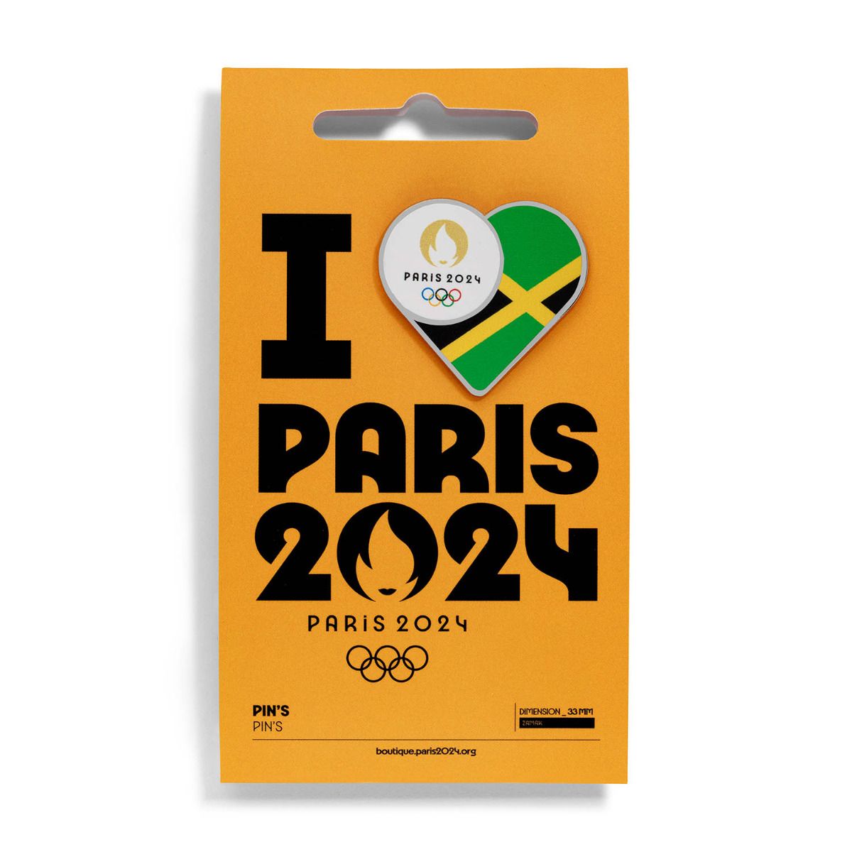 Pin's JO 2024 - Drapeau Jamaïque en Zamack face