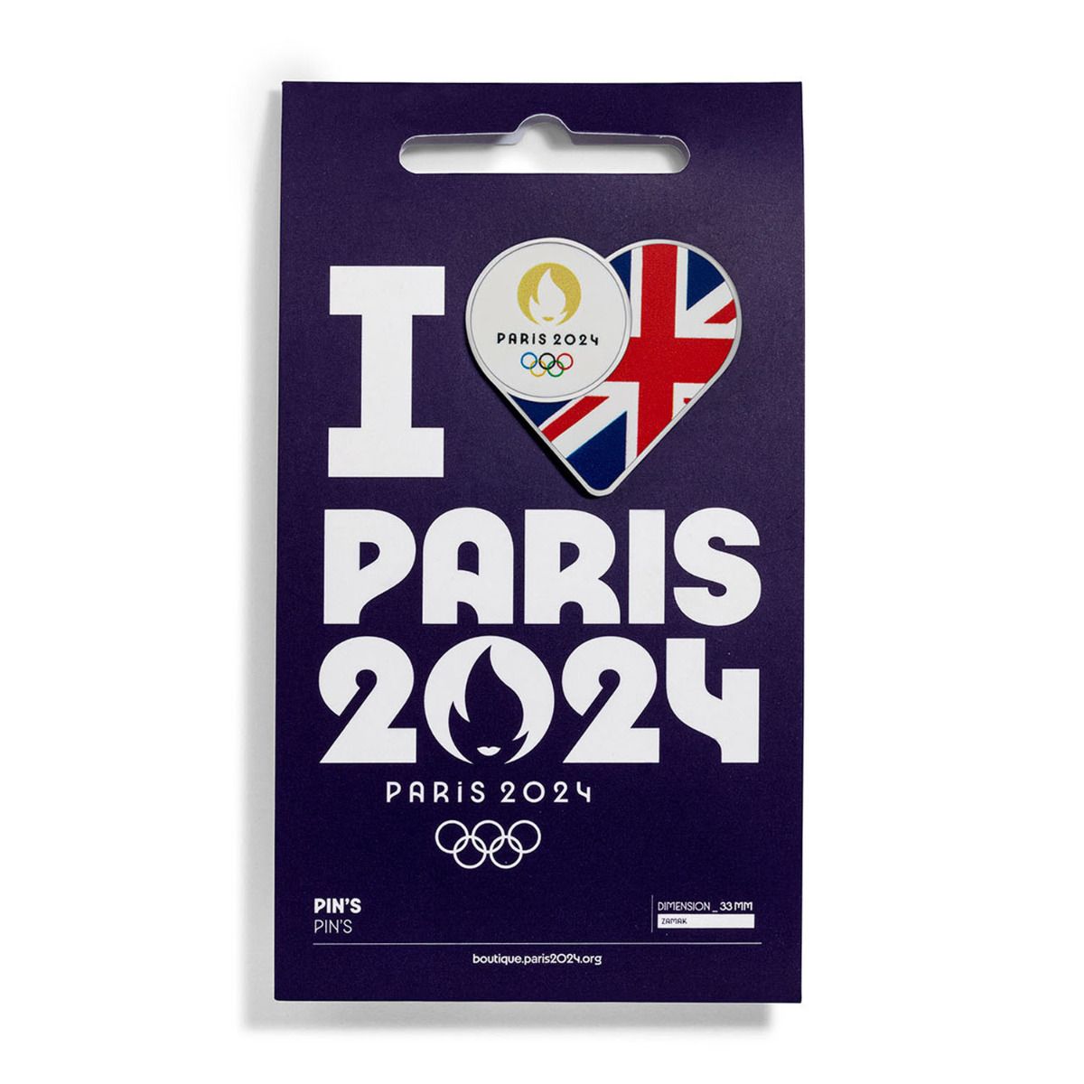 Pin's JO 2024 - Drapeau Royaume-Uni en Zamack face