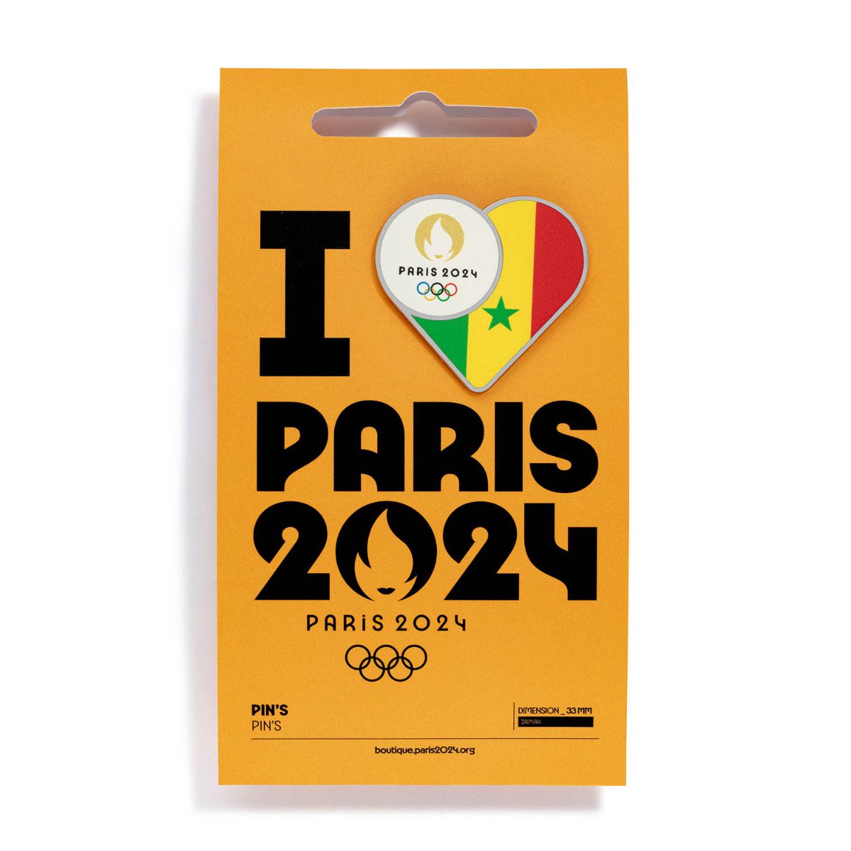 Pin's JO 2024 - Drapeau Sénégal en Zamack face