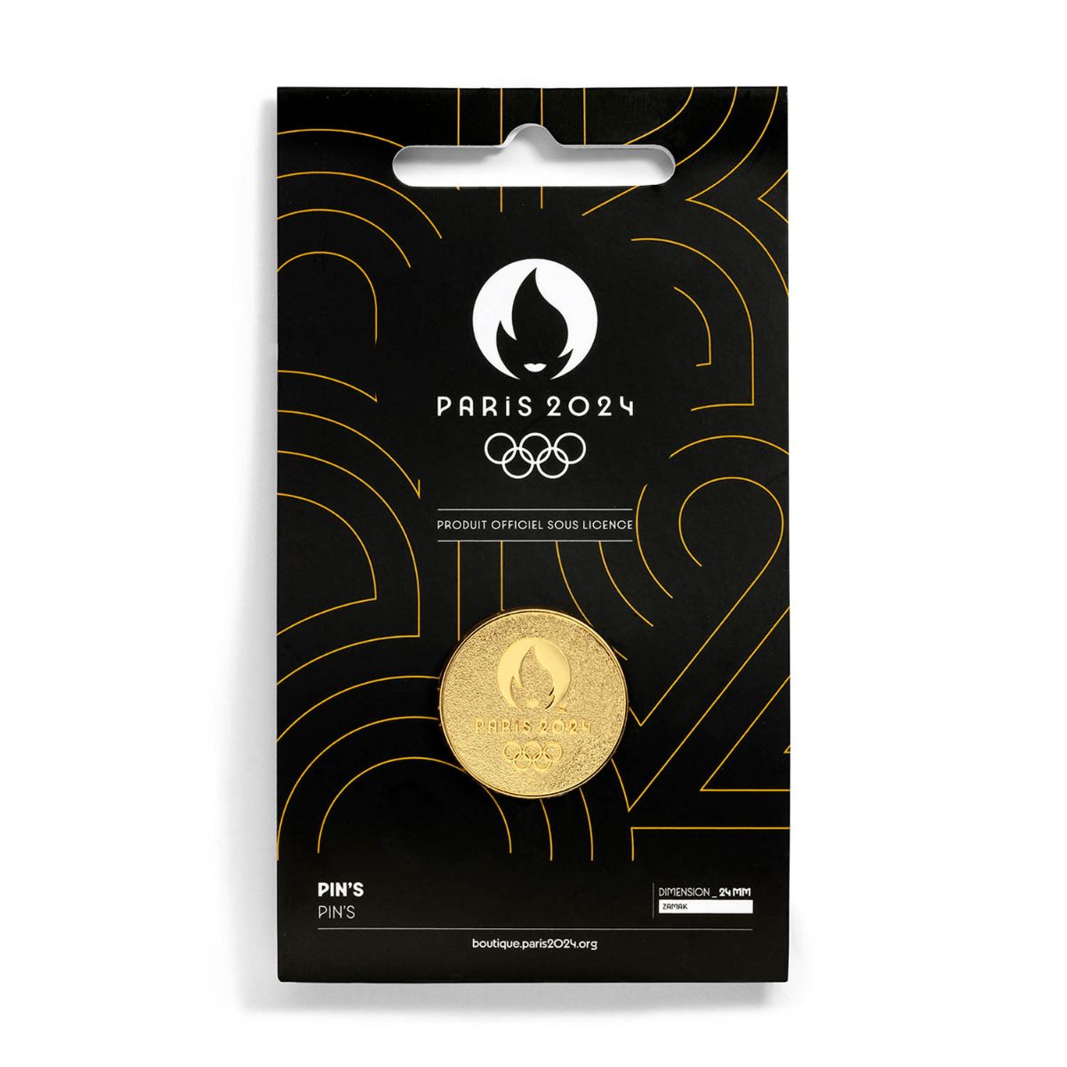 Pin's JO 2024 - Emblème doré face