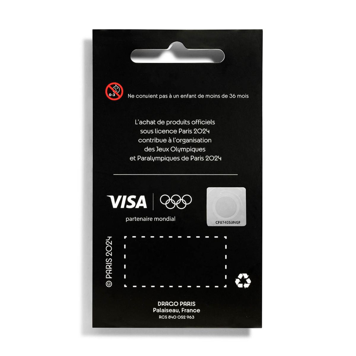 Pin's JO 2024 - Emblème doré revers