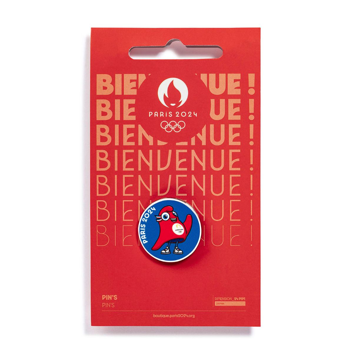 Pin's JO 2024 - Mascotte Bienvenue en Zamack face