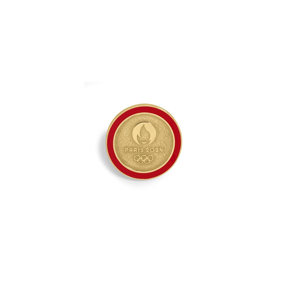 Pin's JO 2024 - Premium doré rouge en Vermeil