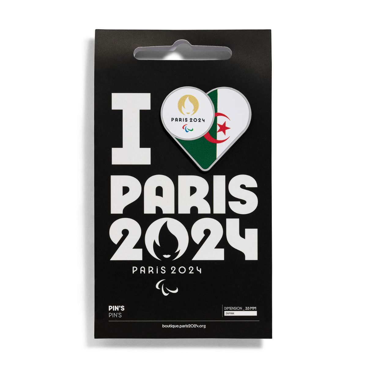 Pin's Para 2024 - Drapeau Algérie en Zamack