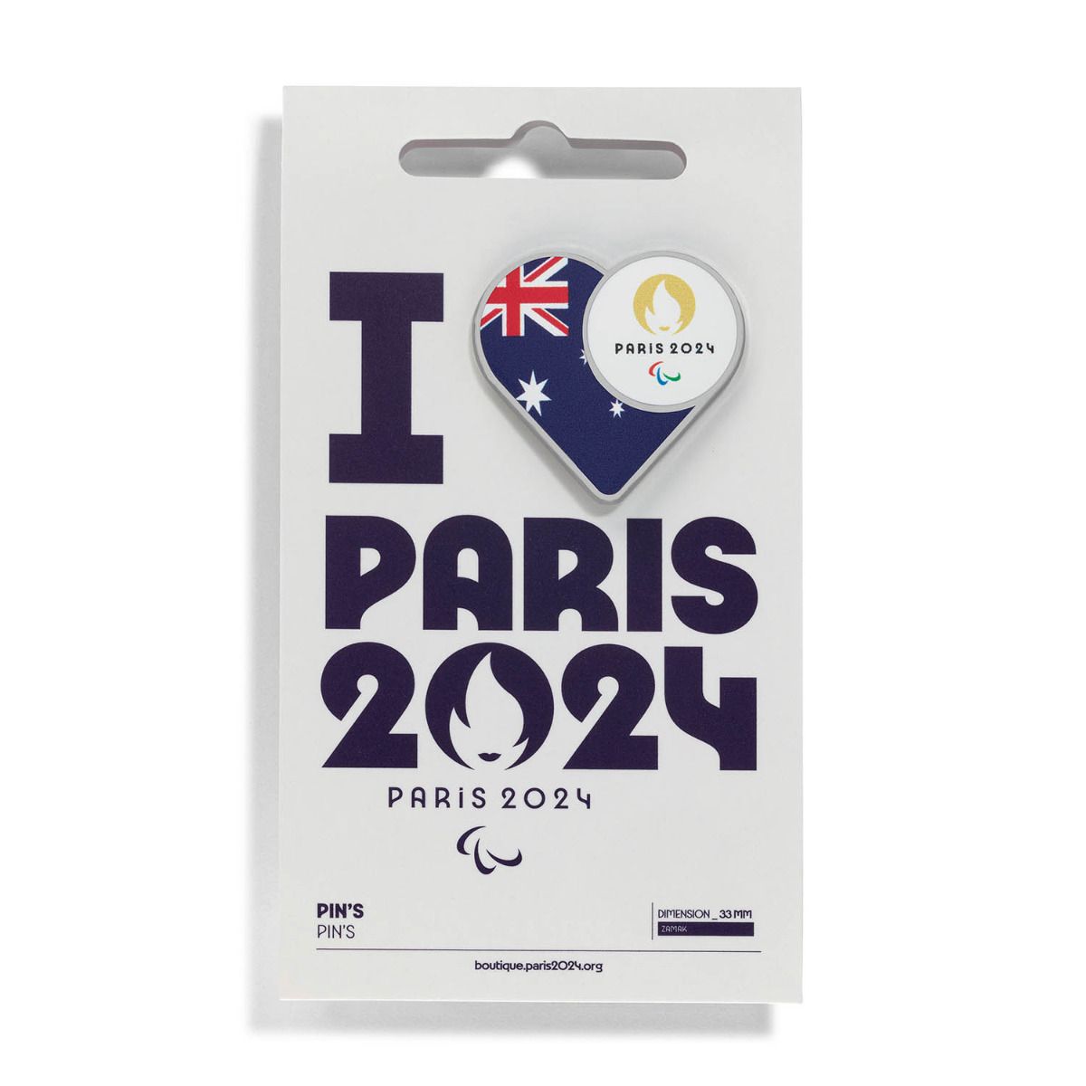 Pin's Para 2024 - Drapeau Australie en Zamack face