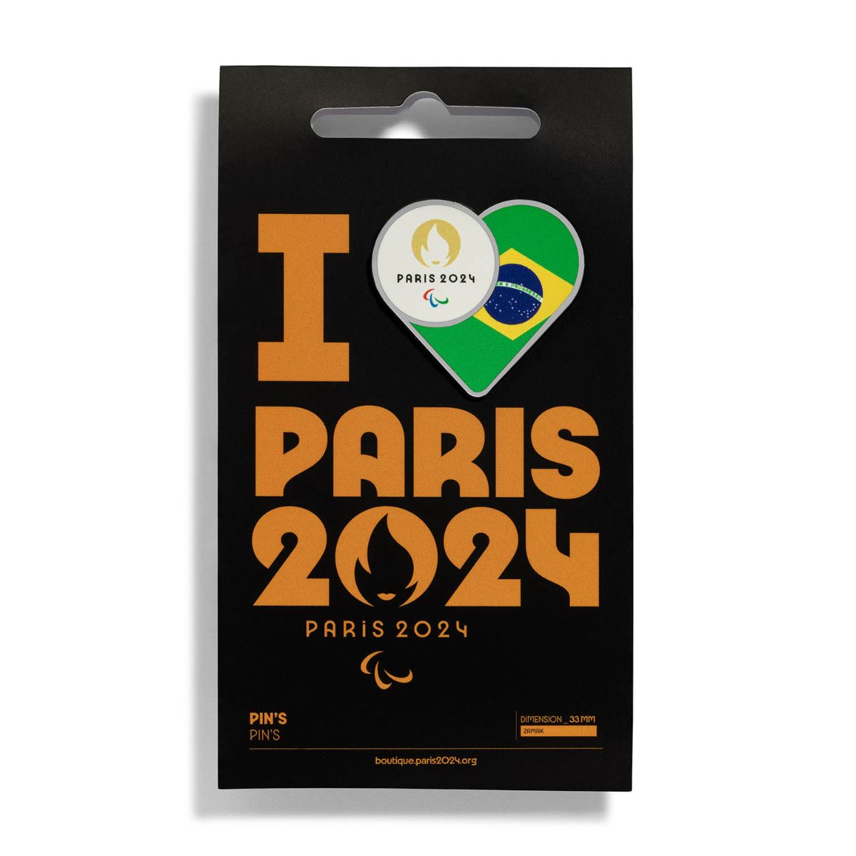 Pin's Para 2024 - Drapeau Brésil en Zamack face