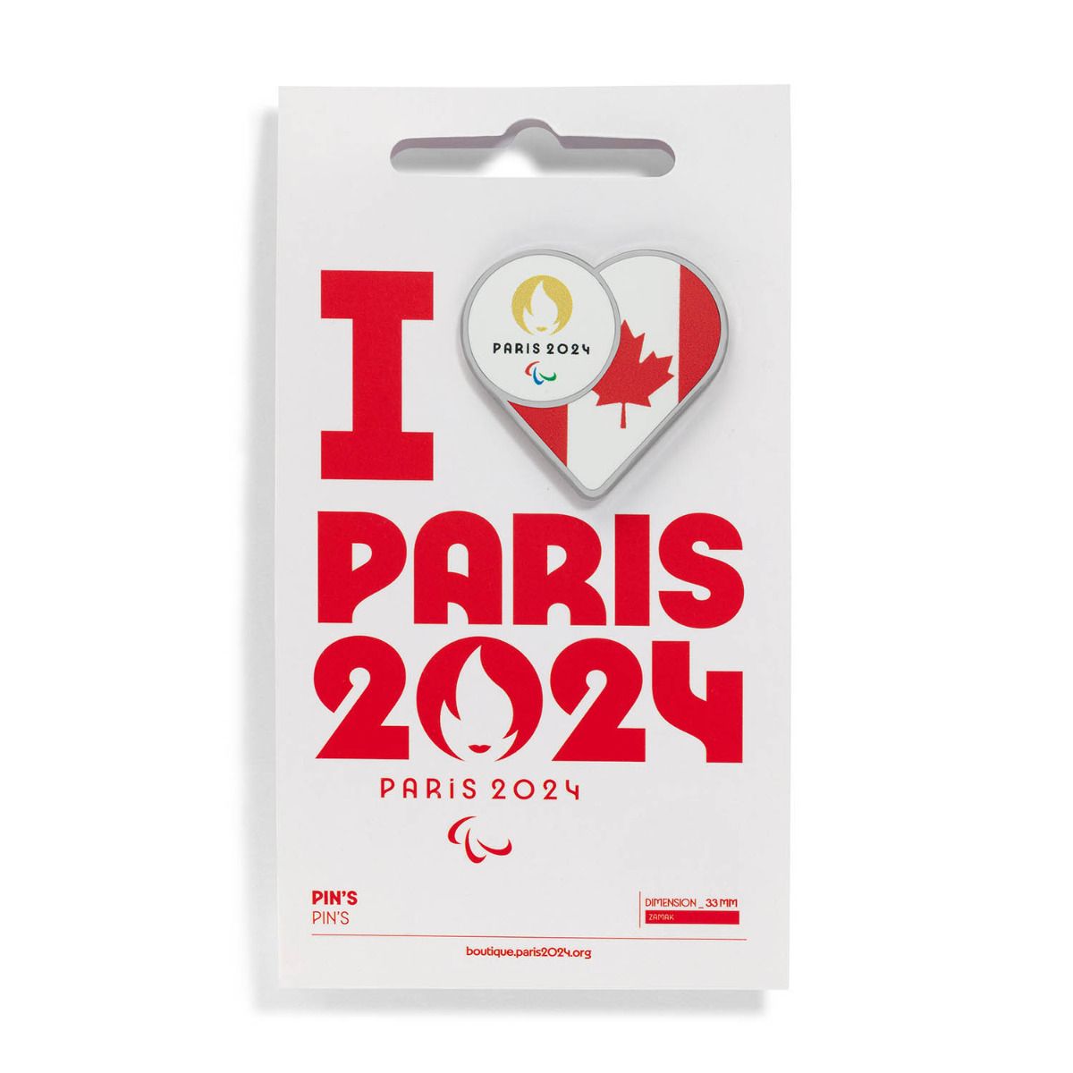 Pin's Para 2024 - Drapeau Canada en Zamack face