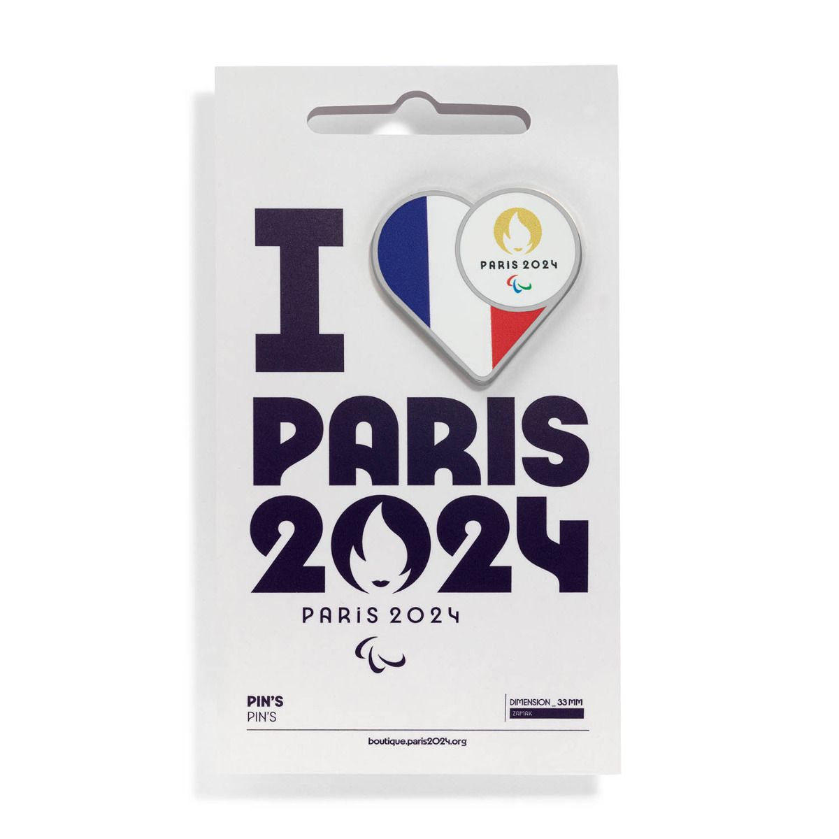 Pin's Para 2024 - Drapeau France en Zamack face