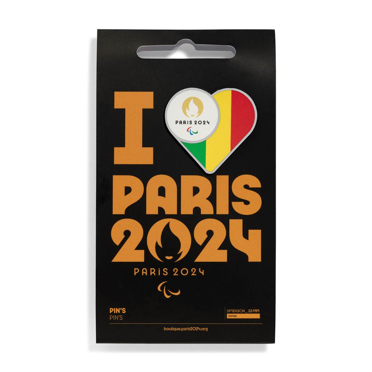 Pin's Para 2024 - Drapeau Mali en Zamack face