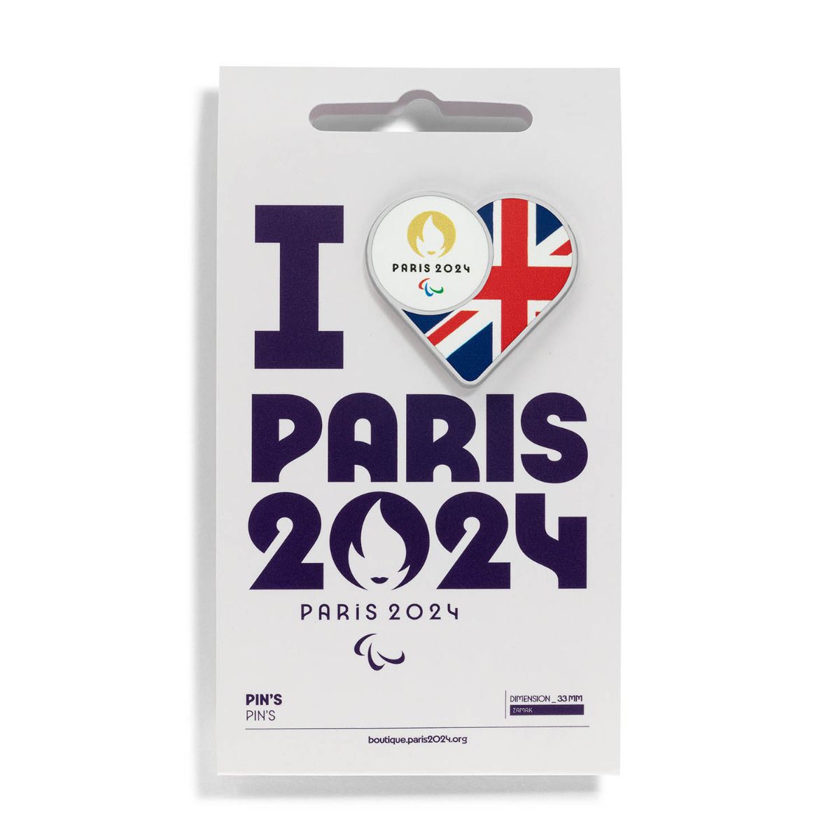 Pin's Para 2024 - Drapeau Royaume-Uni en Zamack face