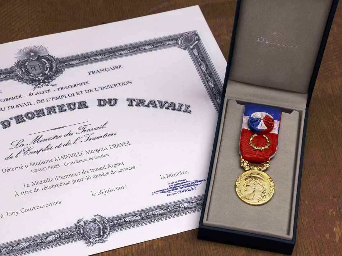 diplôme médaille du travail 40 ans
