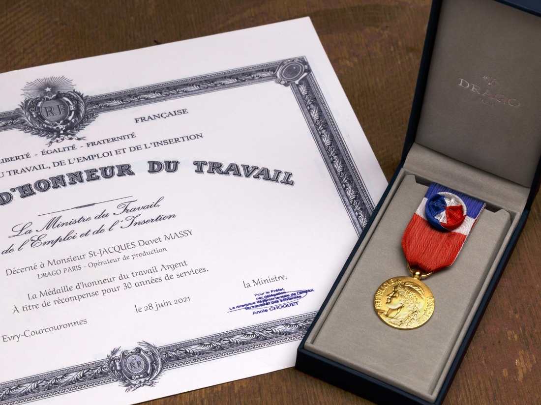 diplôme médaille du travail vermeil 30 ans