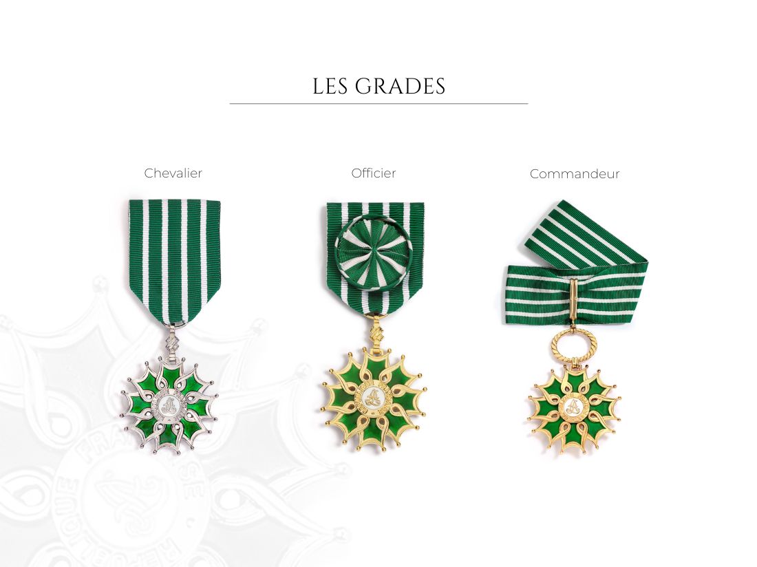 les grades de l'ordre des arts et des lettres